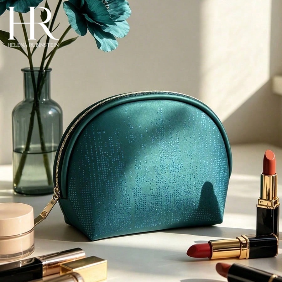 Luxury Skincare & Spa Reviews - HELENA HELENAのバッグ 高貴なミニマリストテクスチャード収納バッグ スキンケア製品用 高級ファッションメイクアップポーチ 高級感に最適