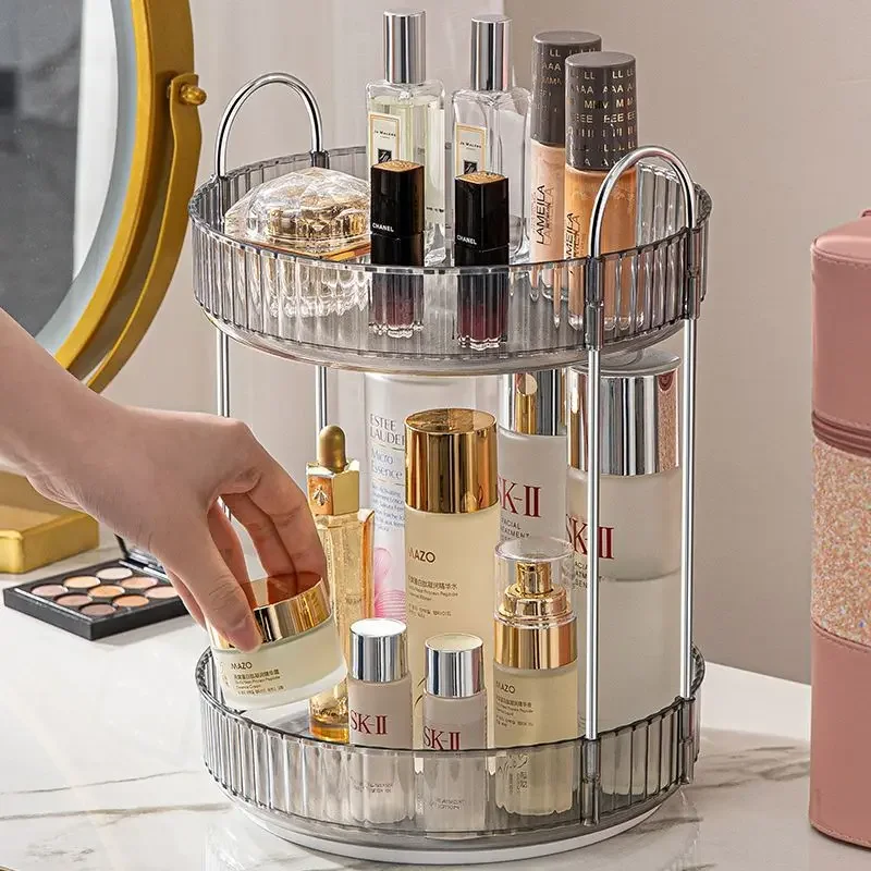 Luxury Skincare Tray - 高級ドレッサー化粧品収納ボックストイレデスクトップ香水口紅スキンケア製品収納ラック回転トレイ