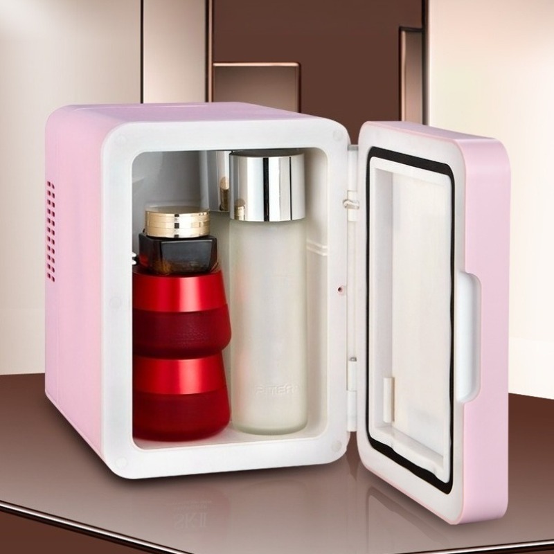 Luxury Skincare & Spa Reviews - ポータブルミニメイクアップクーラー冷蔵庫、高級化粧品冷蔵庫（ミラー付き、静音）、スキンケア冷蔵庫、4L小型冷蔵庫（室内用）
