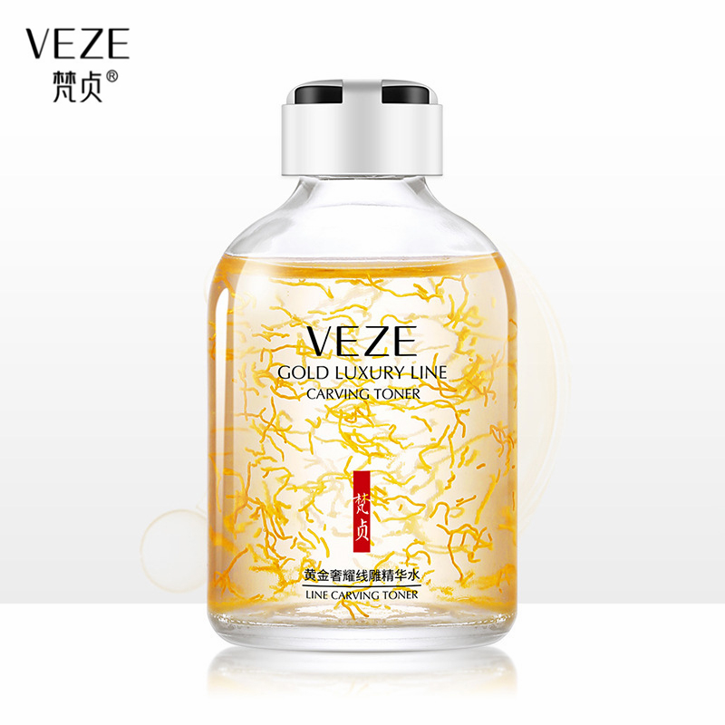 Luxury Skincare Line - 24 18k ゴールド高級ライン彫刻トナー保湿エッセンス血清液孔顔トニックアンチエイジング美白スキンケア