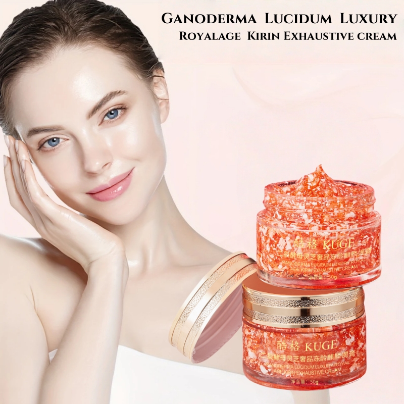 Luxury Skincare Line - ビフィド酵母と霊芝を配合した贅沢なアンチエイジングクリーム50g。貴重な黒霊芝エッセンス配合で、自然な美しさを保ち、輝きのある滑らかな肌の質感を実現し、肌に潤いを与え、しわや小じわを軽減し、繊細なケアを提供し、肌を潤し、輝きを与えます。低刺激性でアルコールフリー、すべての肌タイプに適しています。男女兼用、必須のスキンケア製品です。