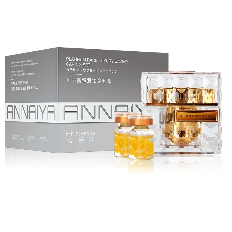 Luxury Skincare & Spa Reviews - プラチナレア高級キャビアケアセット アンチエイジング修復フェイシャルクリーム しわ防止 保湿 引き締め 栄養スキンケア