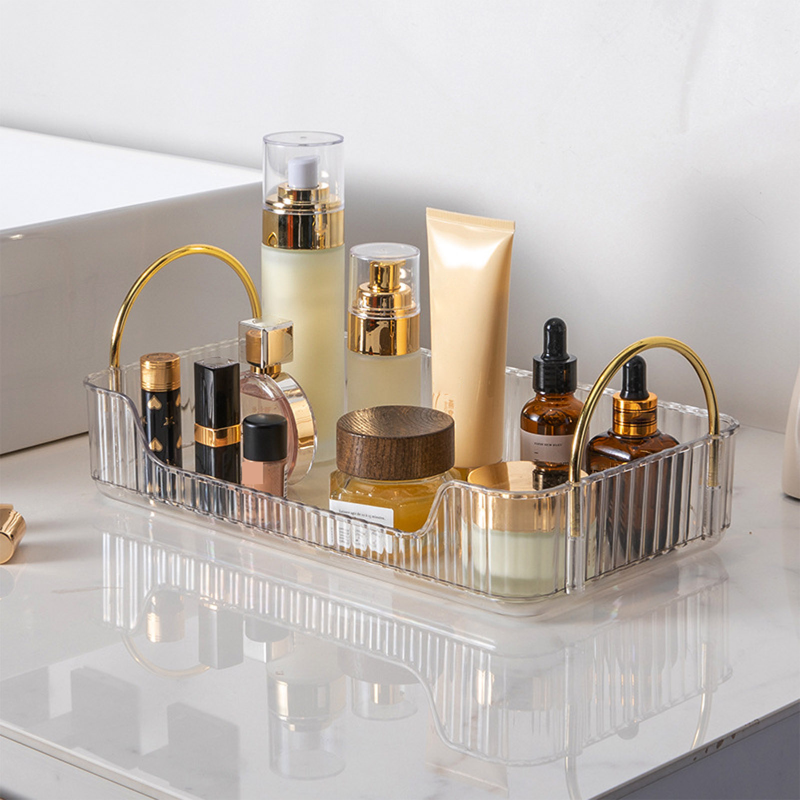 バスルームオーガナイザーラックライト高級アクリル収納ホルダー - Luxury Skincare & Spa Reviews のレビューと価格