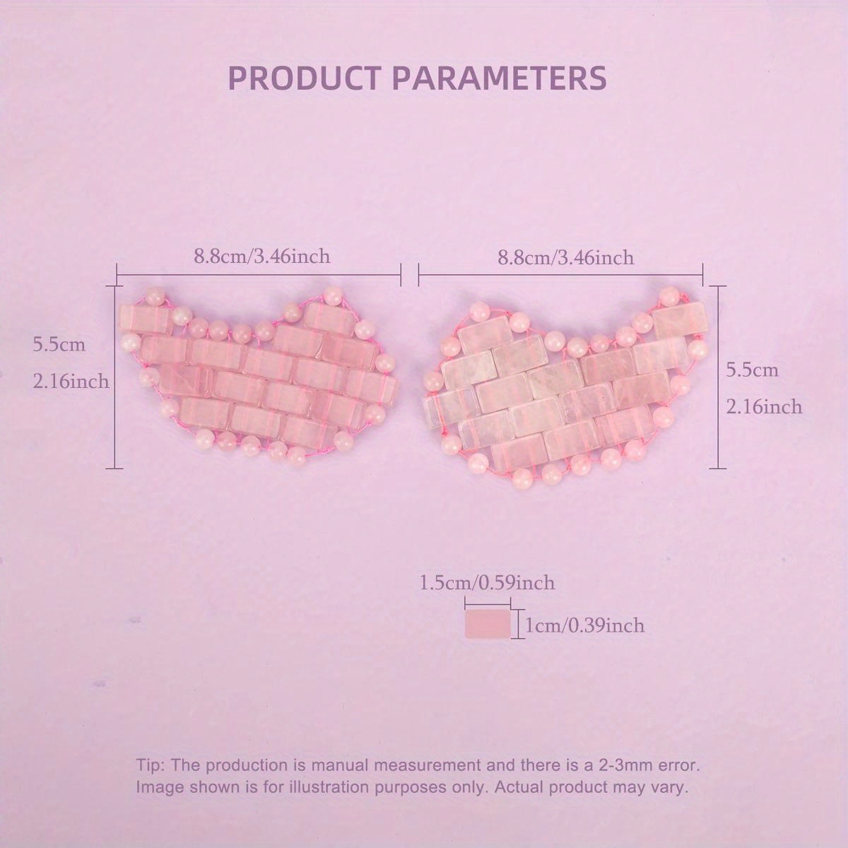 ピンクのクォーツアイマスク,天然クォーツマスク,しわの除去, - Luxury Skincare Tools のレビューと価格