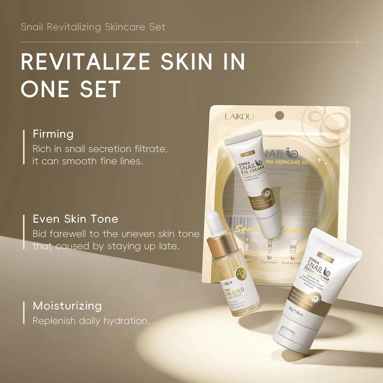 24Kゴールドスネイルリペアセラムアイクリームエッセンスセッ - Luxury Skincare Line のレビューと価格