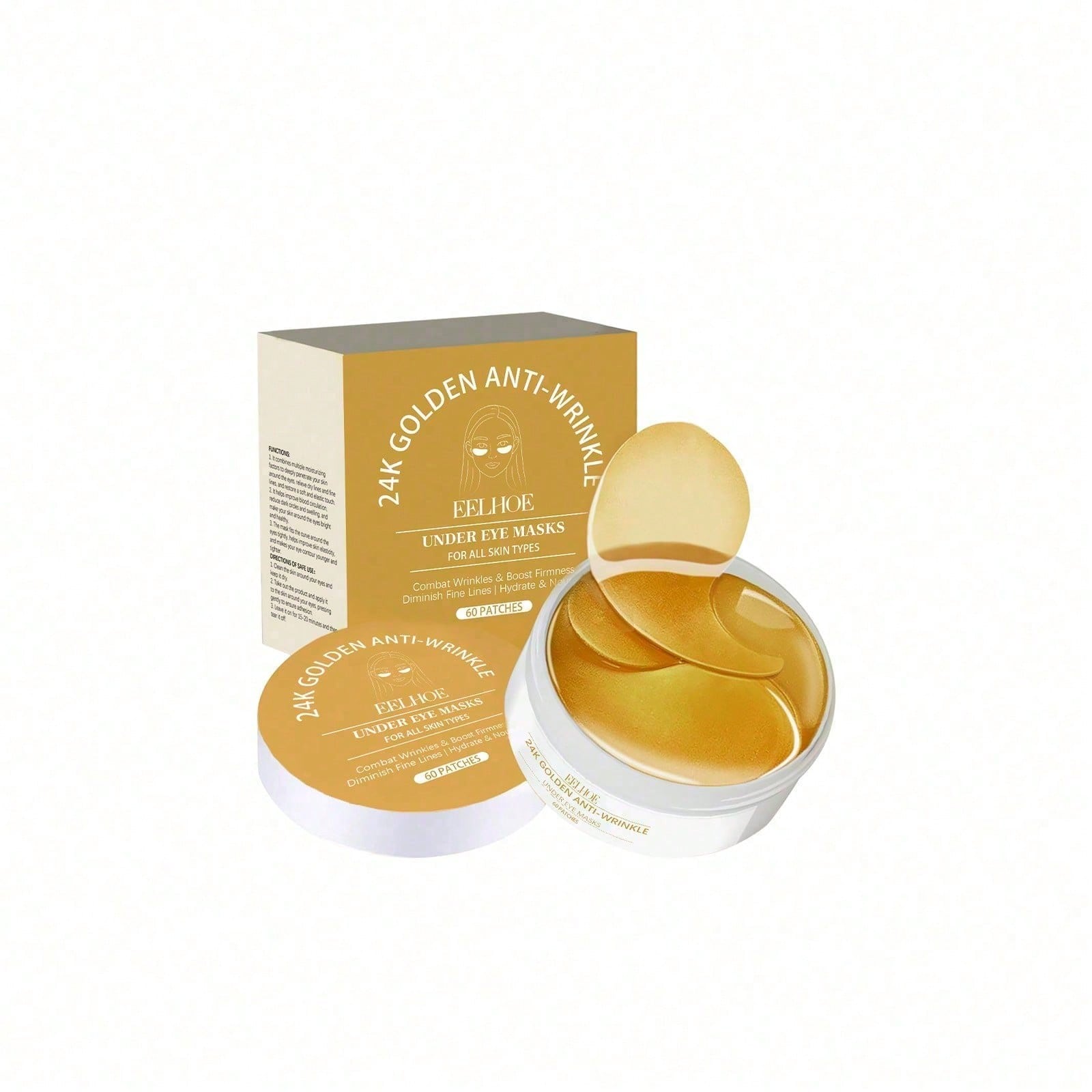 24Kゴールドアイマスク、60枚入り高級アンダーアイパッチ、 - Luxury Skincare Line のレビューと価格